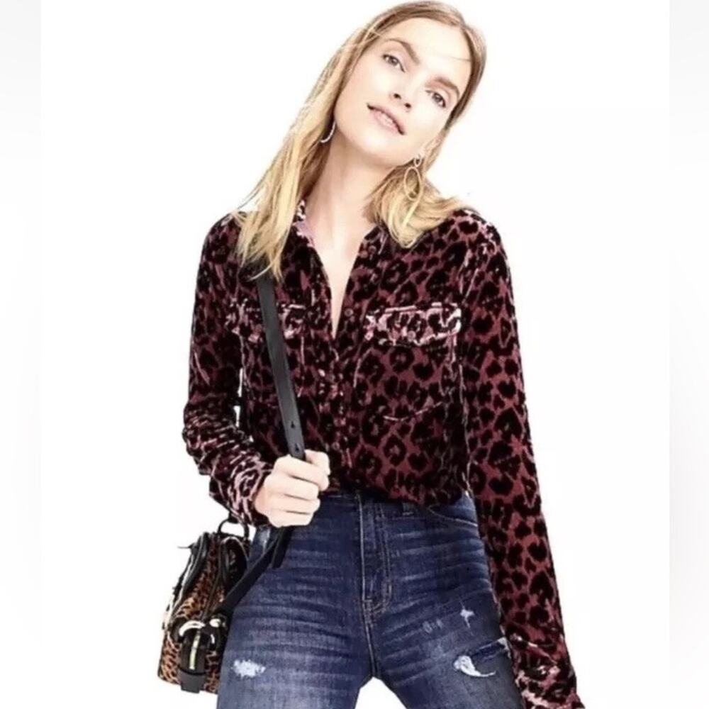 J.CREW Classic-fit Shirt In Drapey Velvet Leopard Print Pink Black J9279 00P